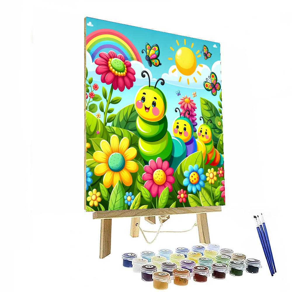 Cheerful Caterpillars Painting Number Kit