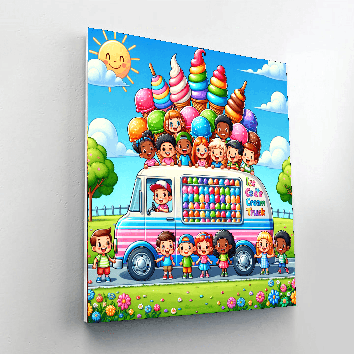Cheery Ice Cream Truck Paint By Number