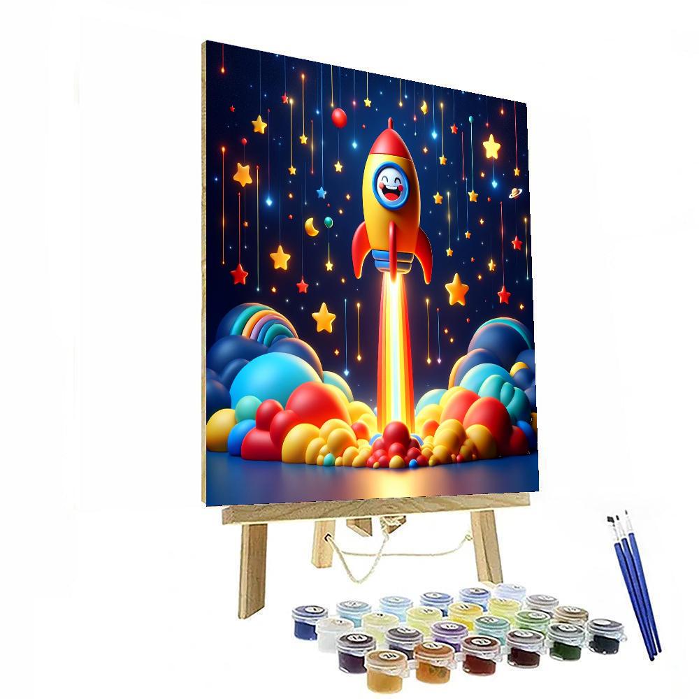 Creative Space Rocket Paint By Numbers Art