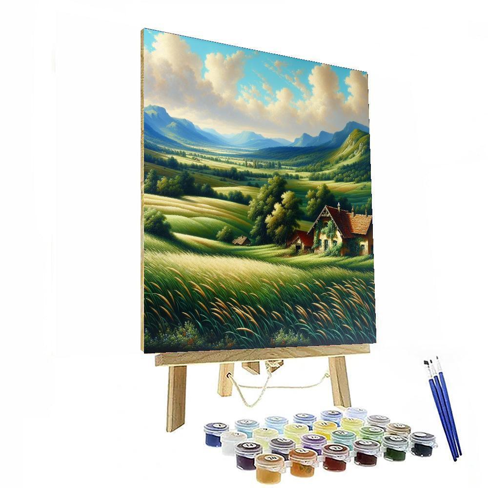 Rustic Countryside Panorama Paint By Numbers Art