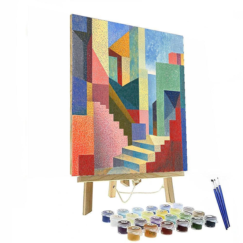 Georges Seurat Inspired Geometric Whimsy  Paint By Numbers Art