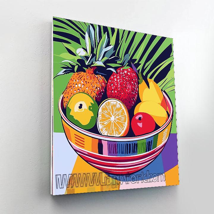 Warhol Inspired Retro Fruit Bowl  Number Painting