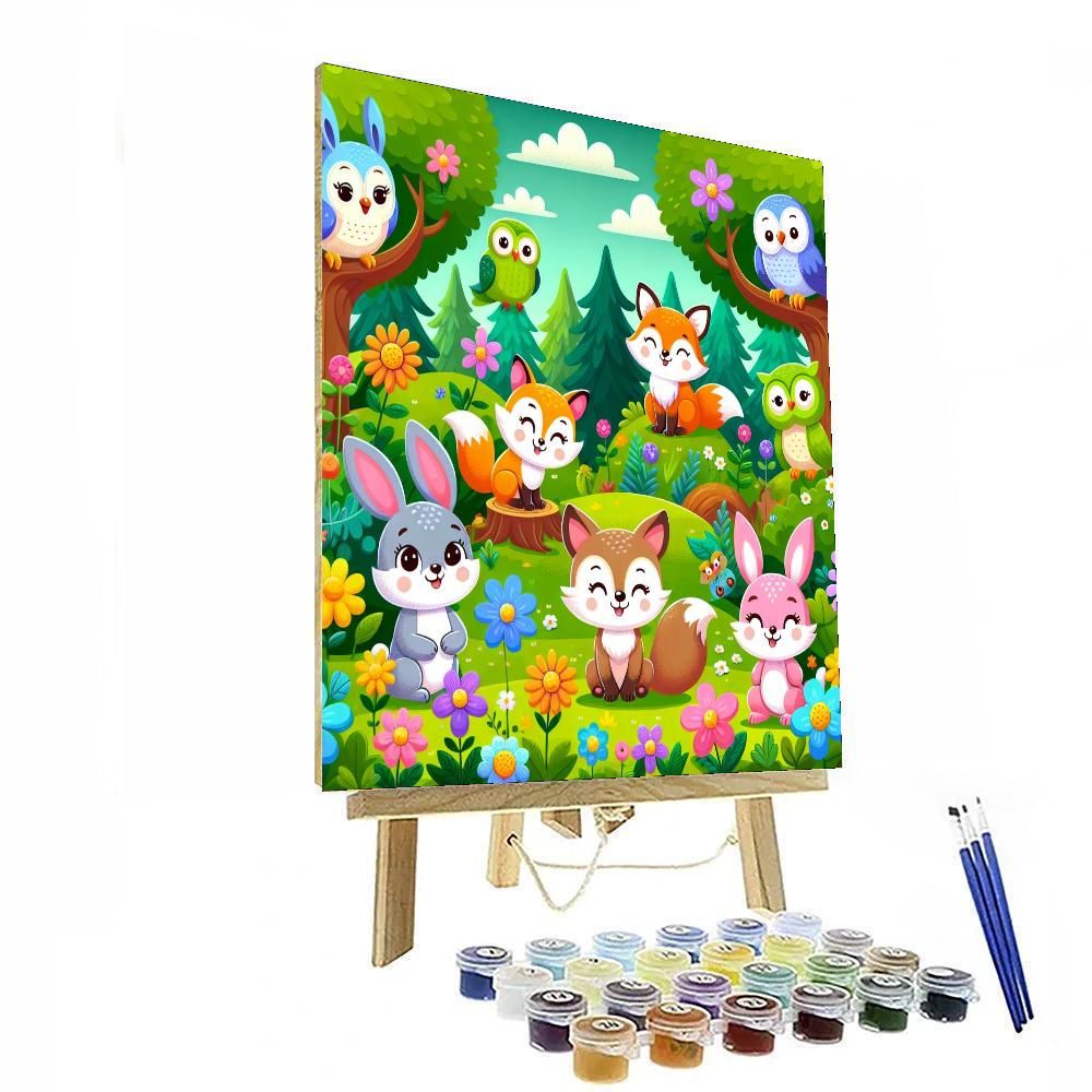 Cheery Woodland Explorers Paint By Numbers Art