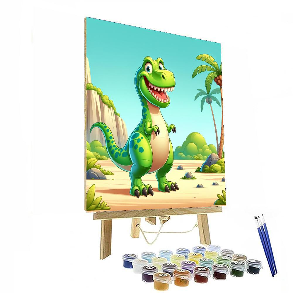 Funny T-rex Painting By Numbers Kit