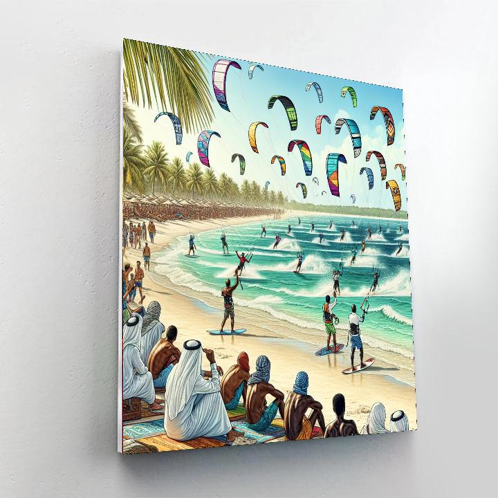 Kitesurfing World Cup - Mauritius Paint By Numbers Kits