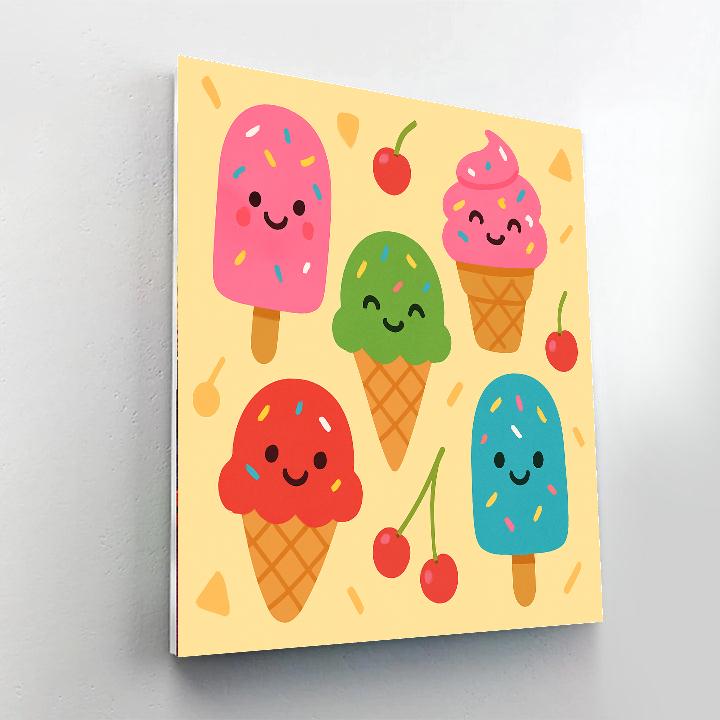 Colorful Ice Creams Paint By Numbers Art
