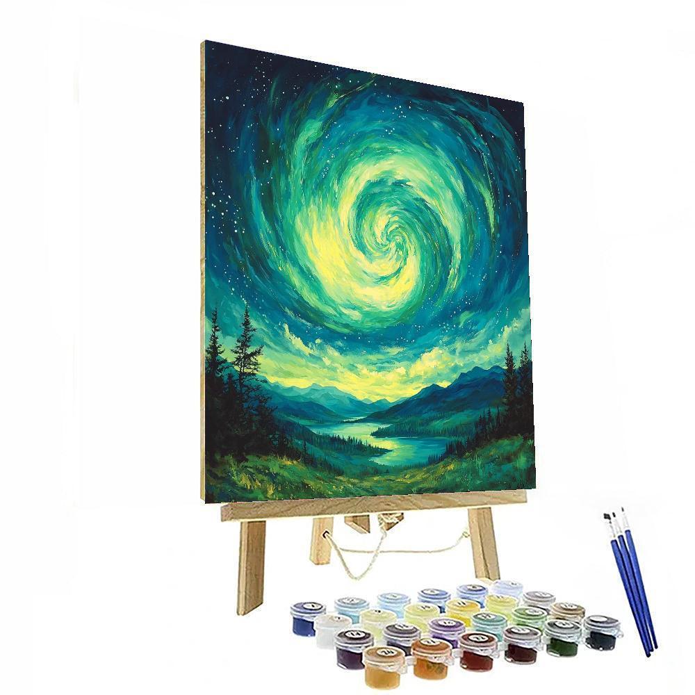 Caspar David Friedrich Inspired Aurora's Dance  Paint By Numbers