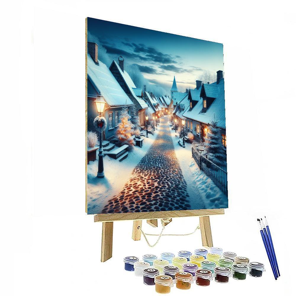 Frosty Winter Village Painting By Numbers Kit