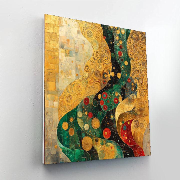 Gustav Klimt Inspired Golden Tapestry Of Time  Number Painting