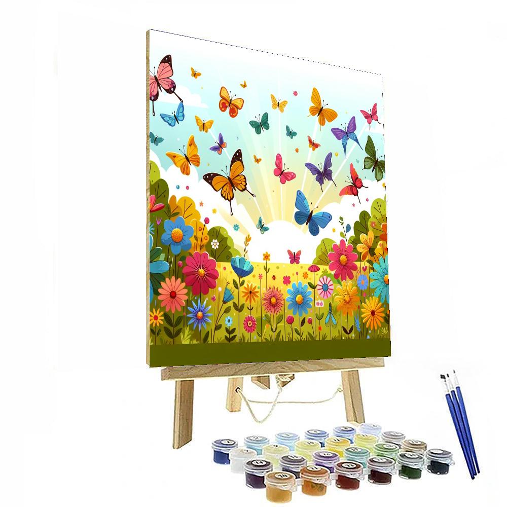 Charming Butterfly Habitat Painting Number Kit