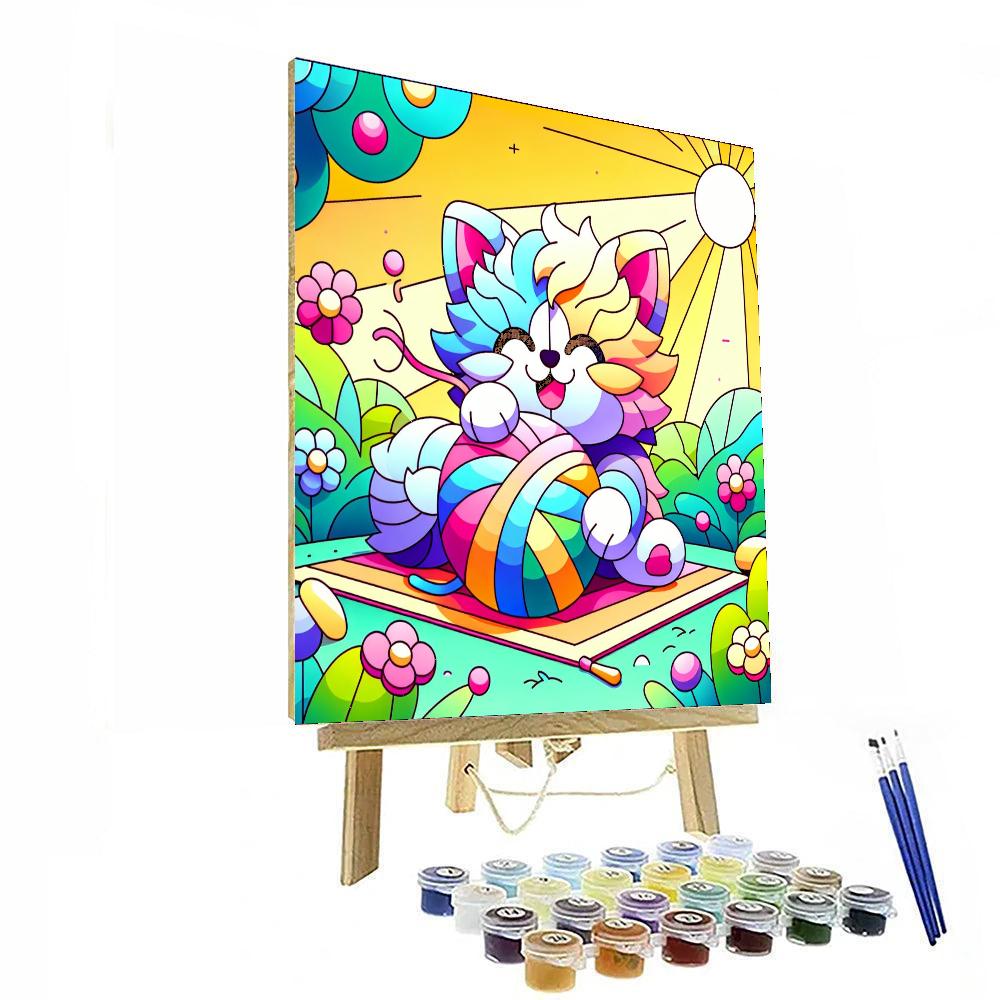 Cute Kitty Playground Painting Number Kit