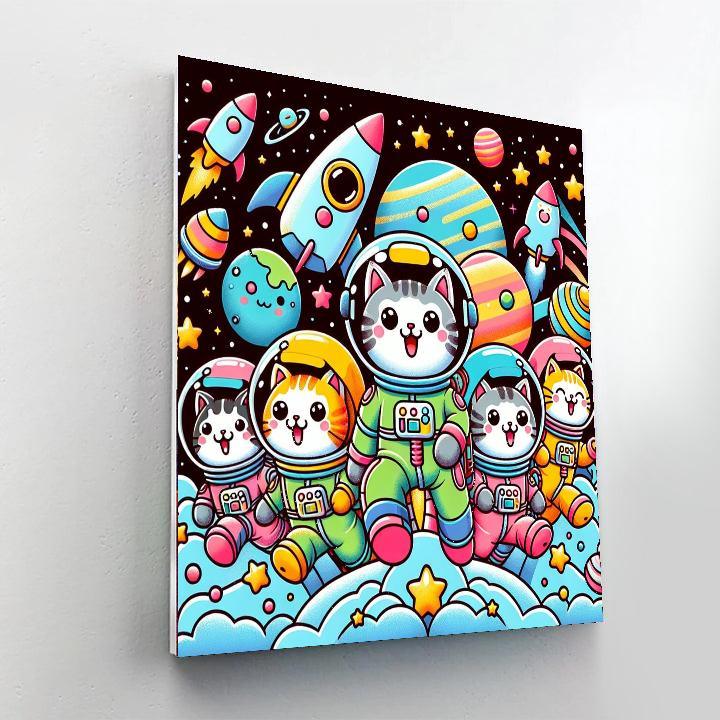 Space Cats Adventure Painting By Numbers Kit
