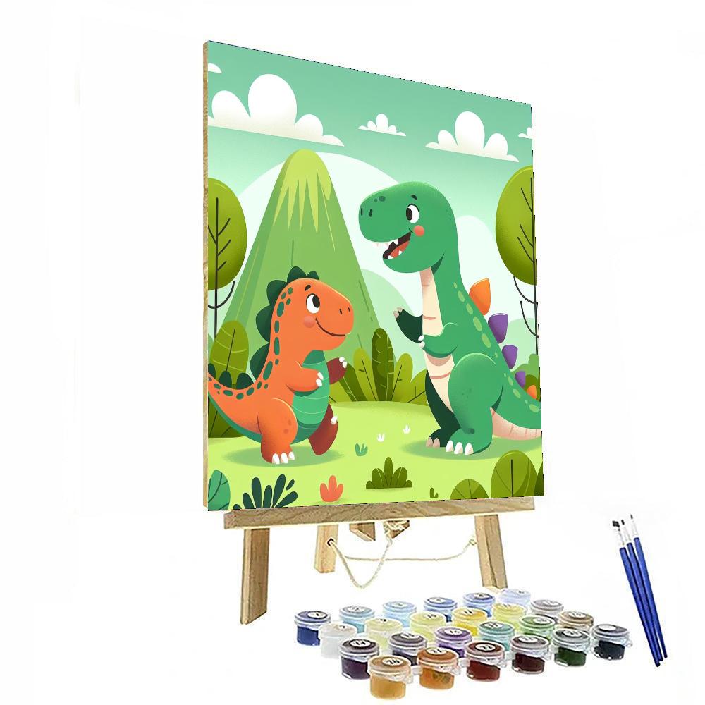 Fantastic Dinosaur Safari Paint By Numbers Art