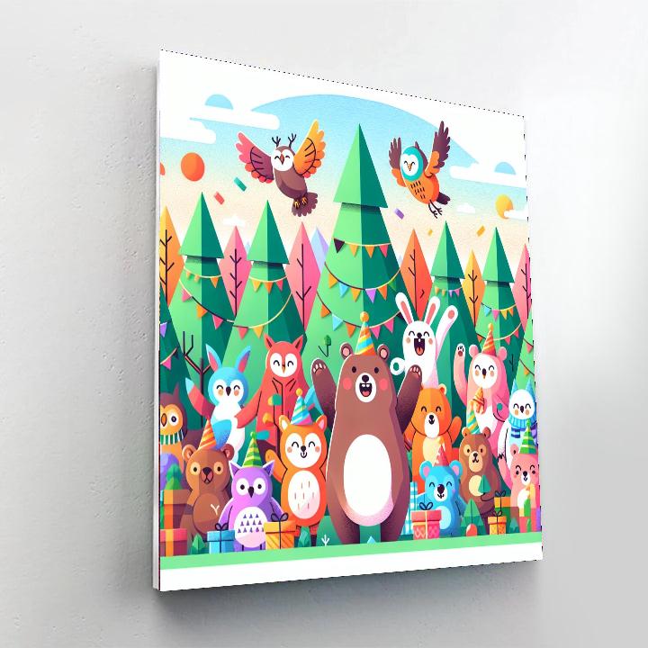 Festive Forest Friends Paint By Numbers Art