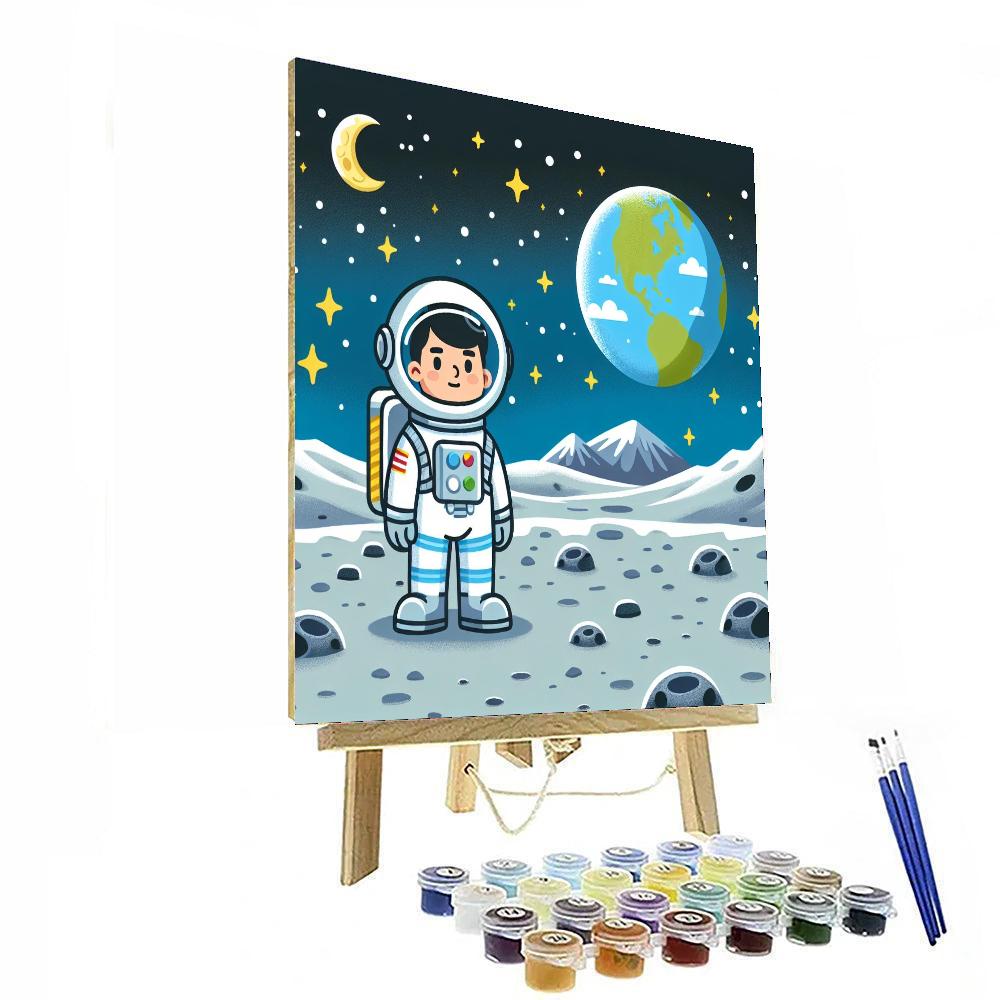 Astronaut Moon Walk Paint By Numbers Art