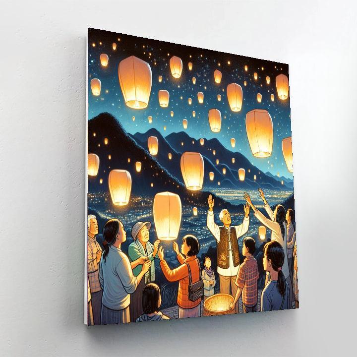 Floating Lantern Festival - Taiwan Paint By Numbers Art