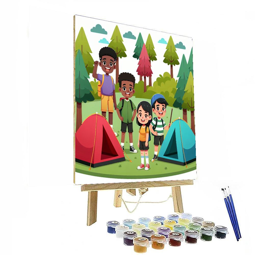 Cheerful Camping Crew Painting Number Kit