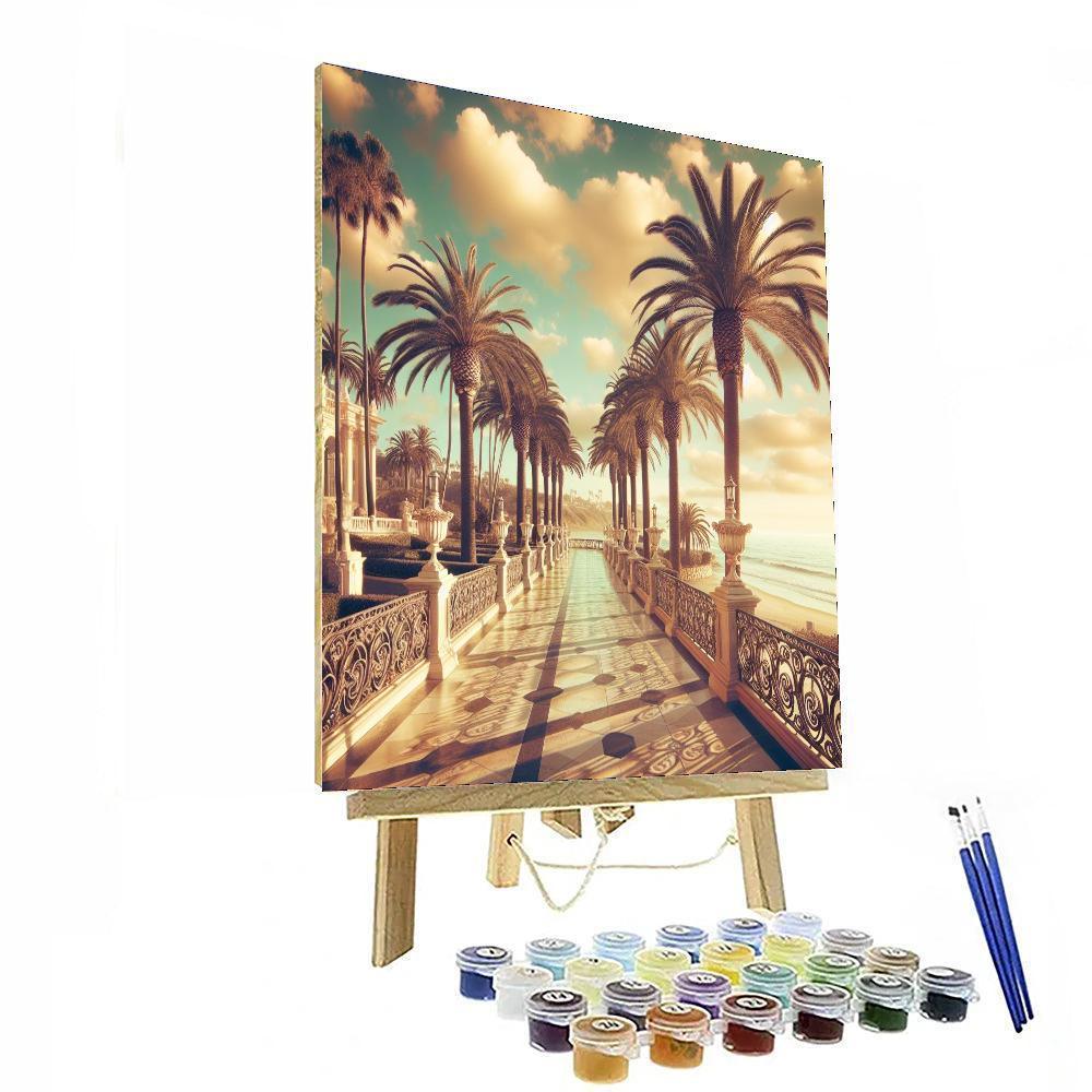 Elegant Coastal Promenade Painting By Numbers Kit