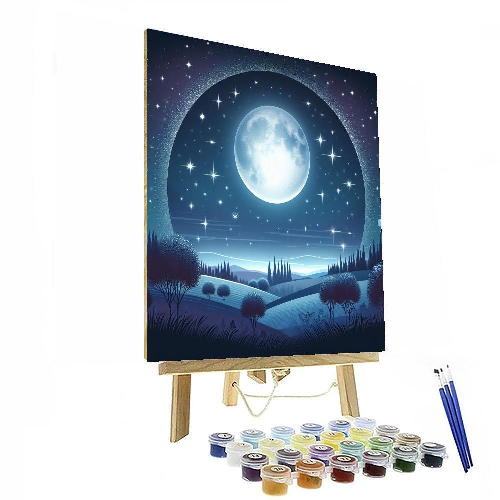 Charming Starry Night Numbered Painting Kits