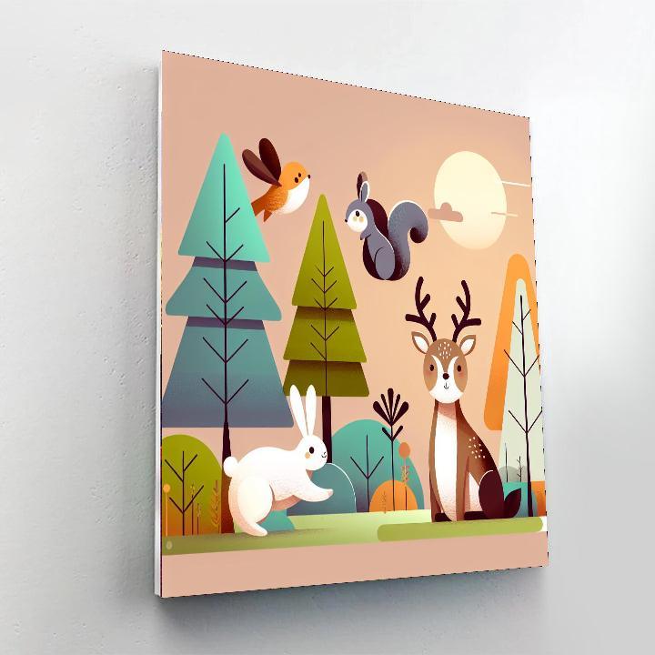 A Day With Forest Friends Numbered Painting Kits