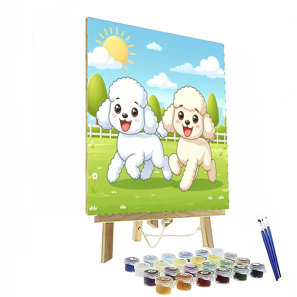 Prancing Poodles Paint By Numbers Art
