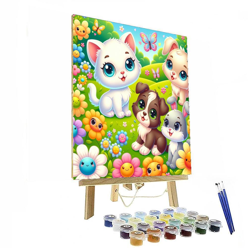 Adorable Baby Animal Friends Number Painting