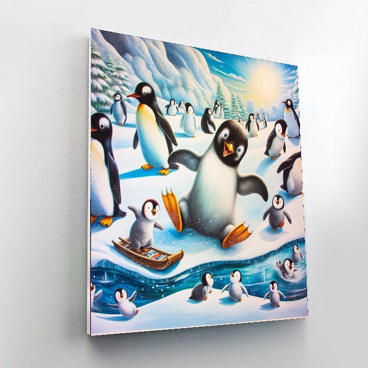 Playful Penguins Parade Paint By Color