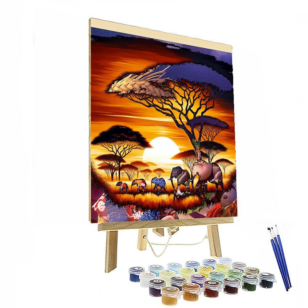 Safari Sunset Scene - DIY Painting By Numbers Kit – Artistry Rack
