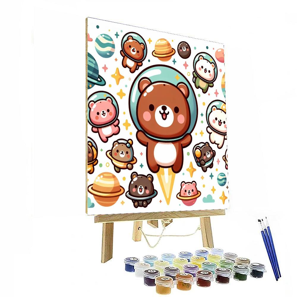 Curious Space Bears Painting By Numbers Kit