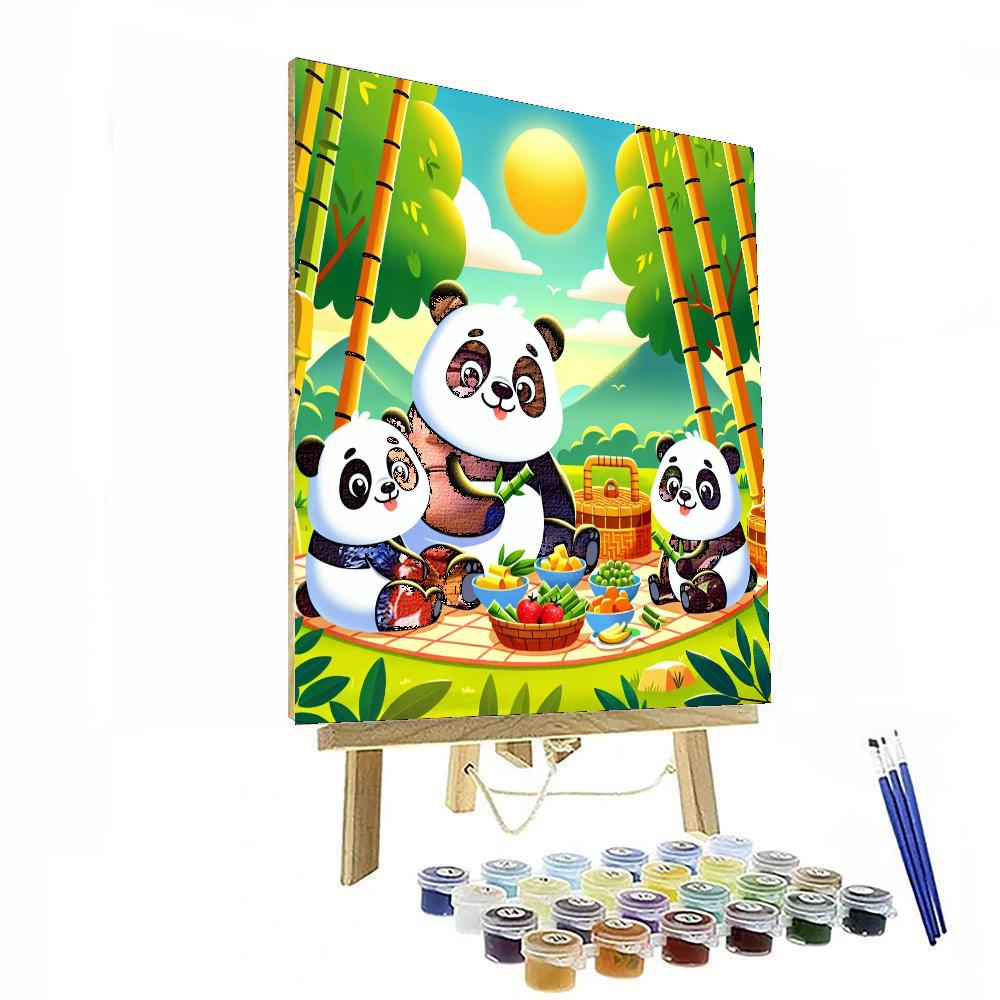 Giant Panda Picnic Paint By Numbers