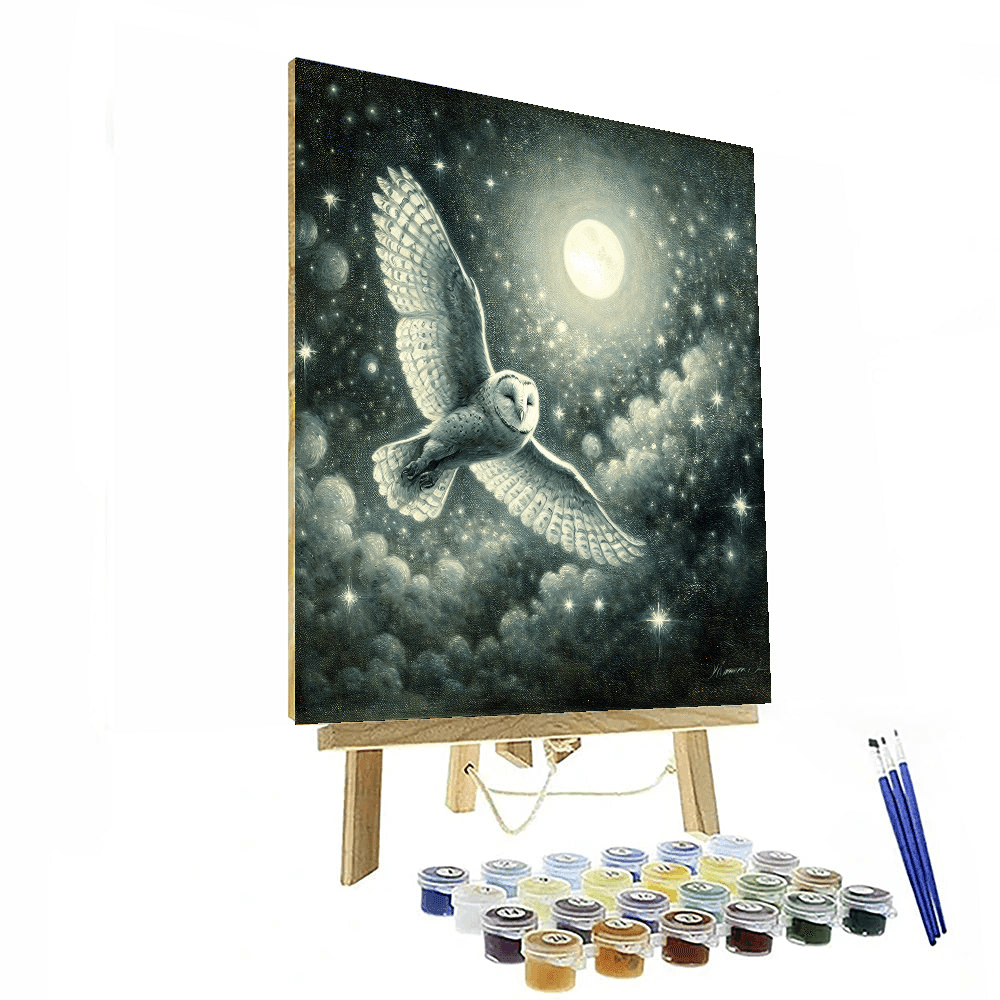 Midnight Owl's Flight Painting Number Kit