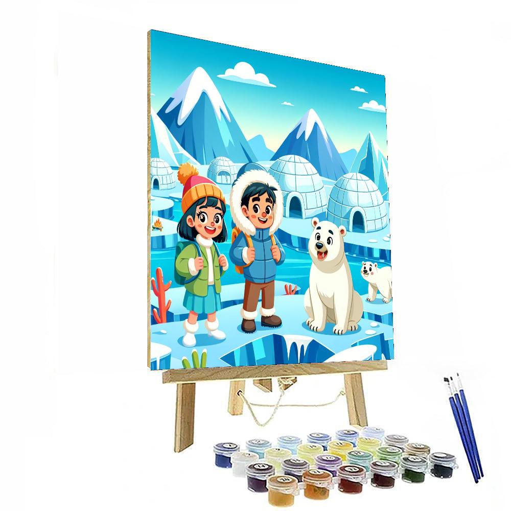 Frozen Tundra Trek Number Painting