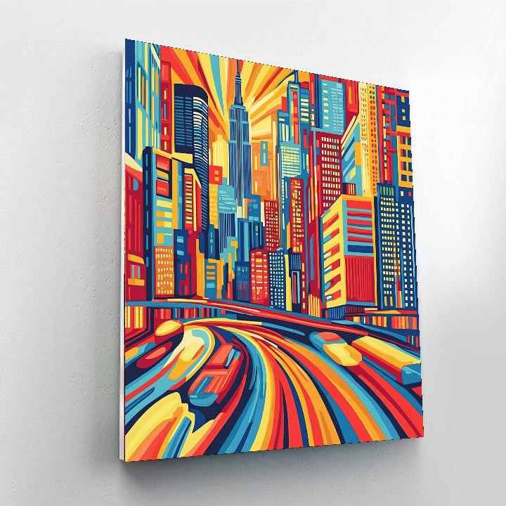 Roy Lichtenstein Inspired Pop Art Urban Oasis  Paint By Number