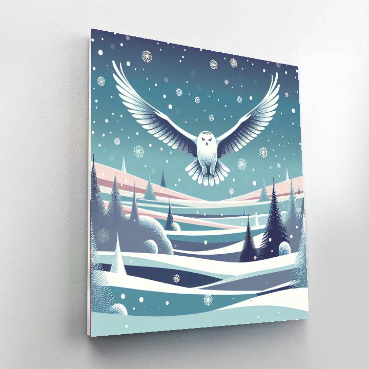 Snowy Owl Flight Painting By Numbers Kit