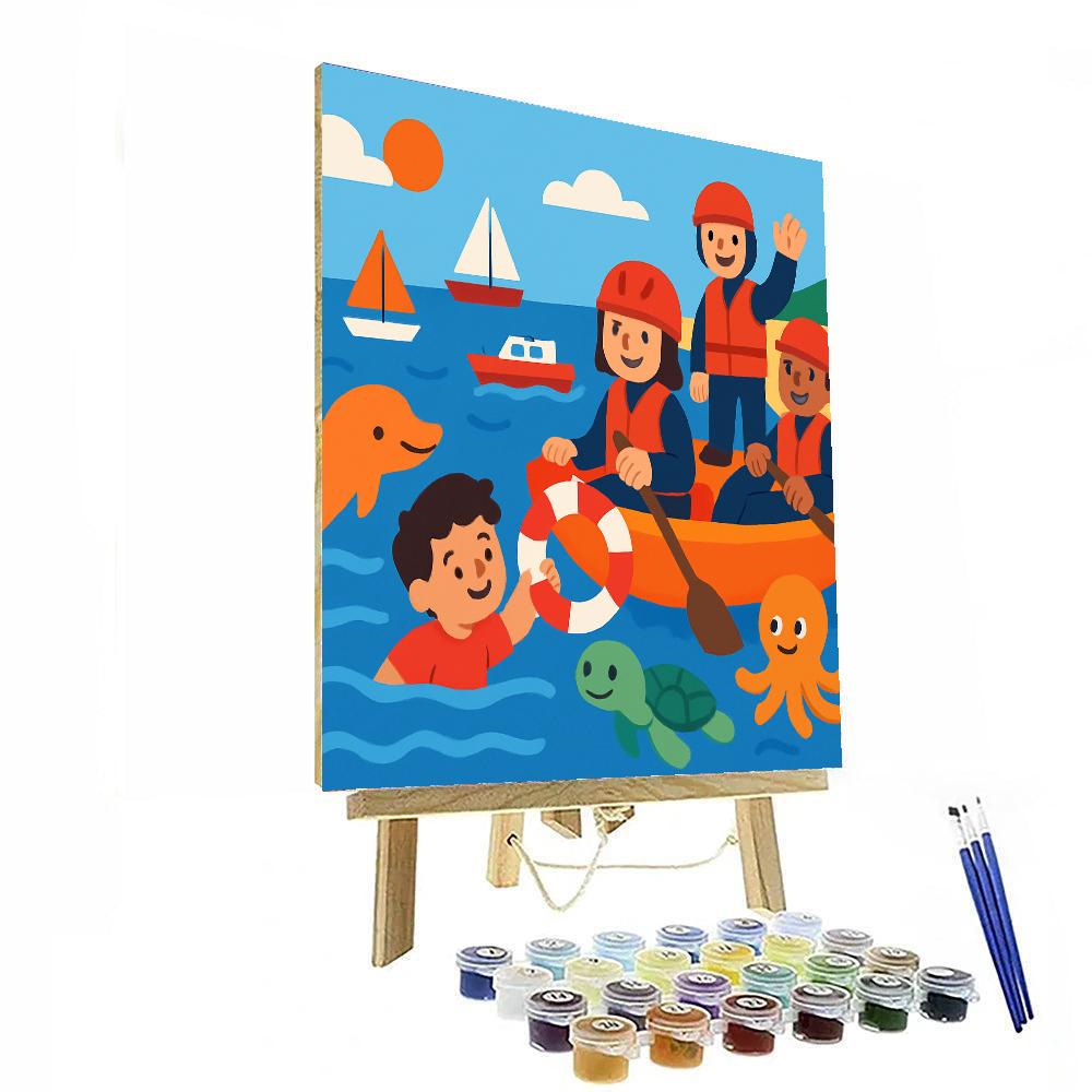 Seaside Rescue Mission DIY Paint By Numbers