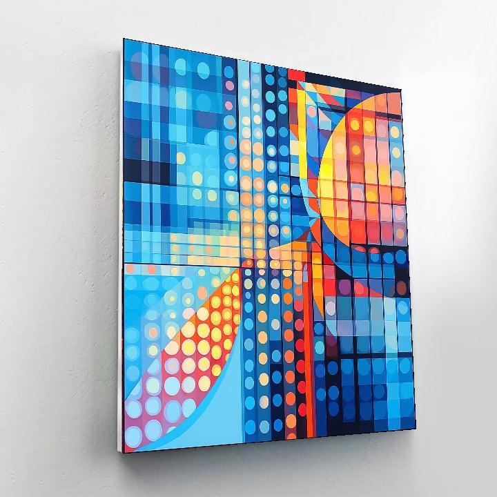 Victor Vasarely Inspired Playful Dance Of Geometry  Paint By Color