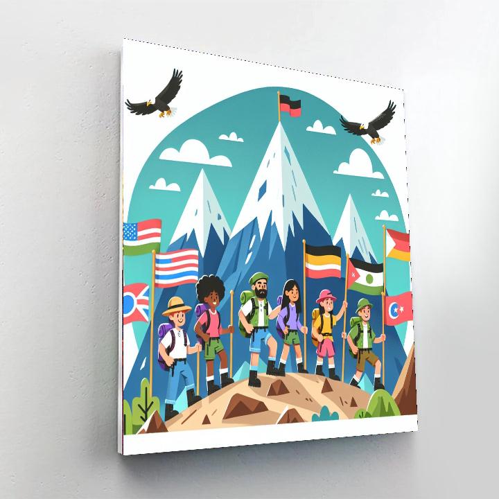 Mountain Expedition Discovery Number Painting