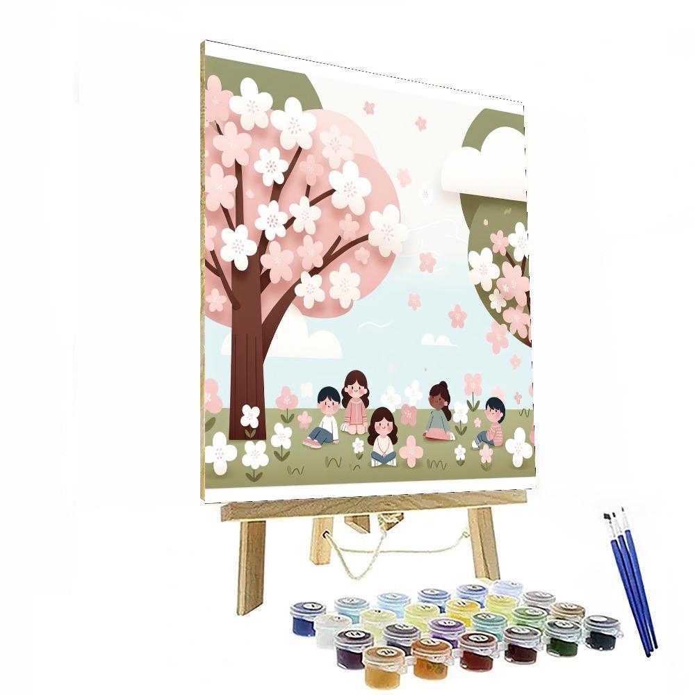 Cheery Cherry Blossom Retreat Number Painting