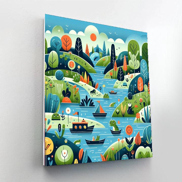 Enchanted River Voyage Painting Number Kit