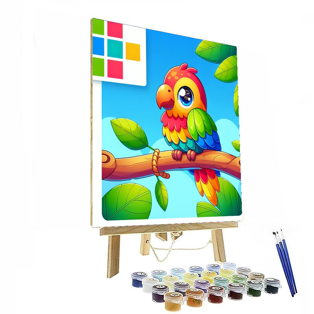 Happy Parrot Paint By Numbers Art
