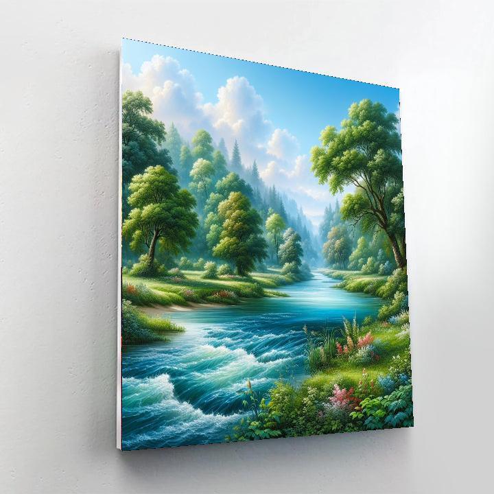 Azure River Tranquility Paint By Number