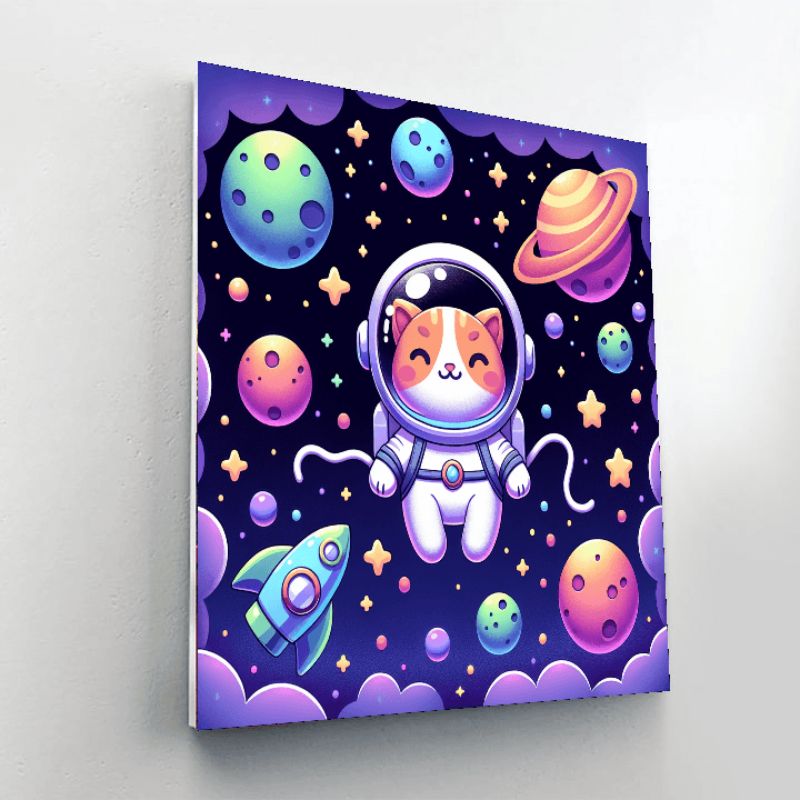 Galactic Adventure With Cosmic Kittens Paint By Number