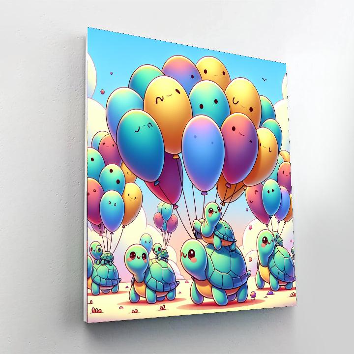 Flying Turtles Painting Number Kit
