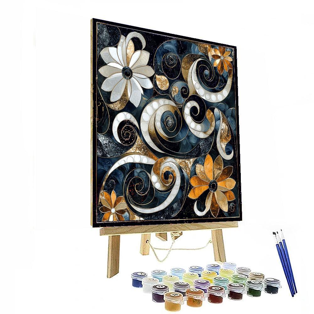 Gustav Klimt Inspired Luminous Reflections  Paint By Numbers Art