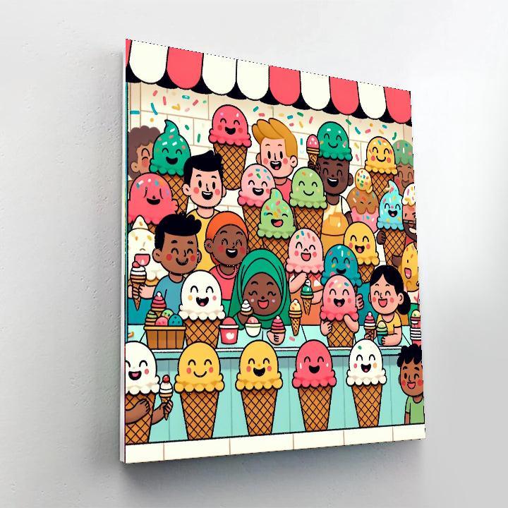 Joyful Ice Cream Shop Painting By Numbers Kit