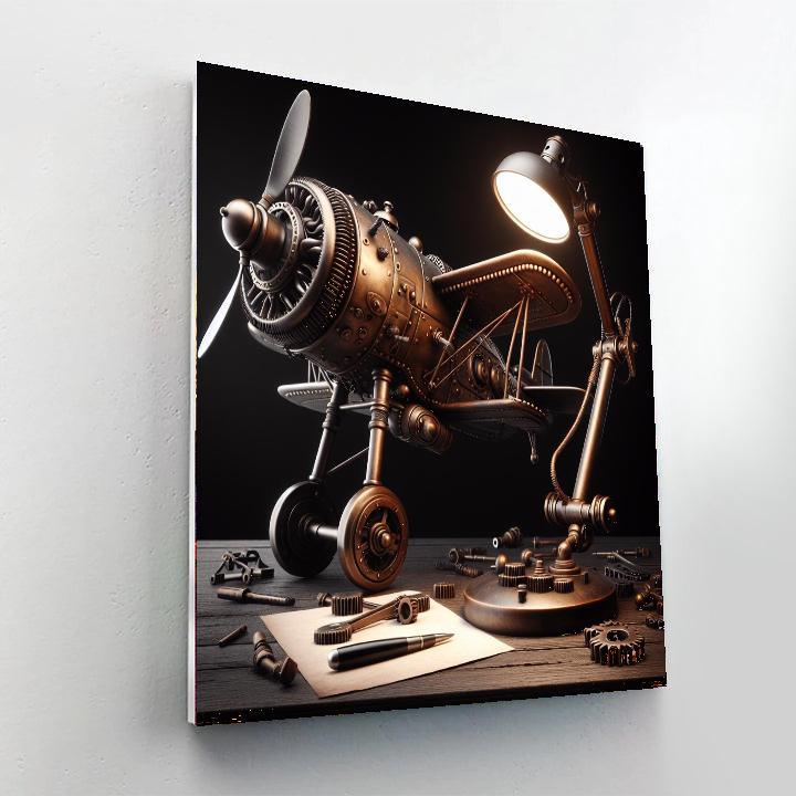 Vintage Aviator Desk Lamp Paint By Number