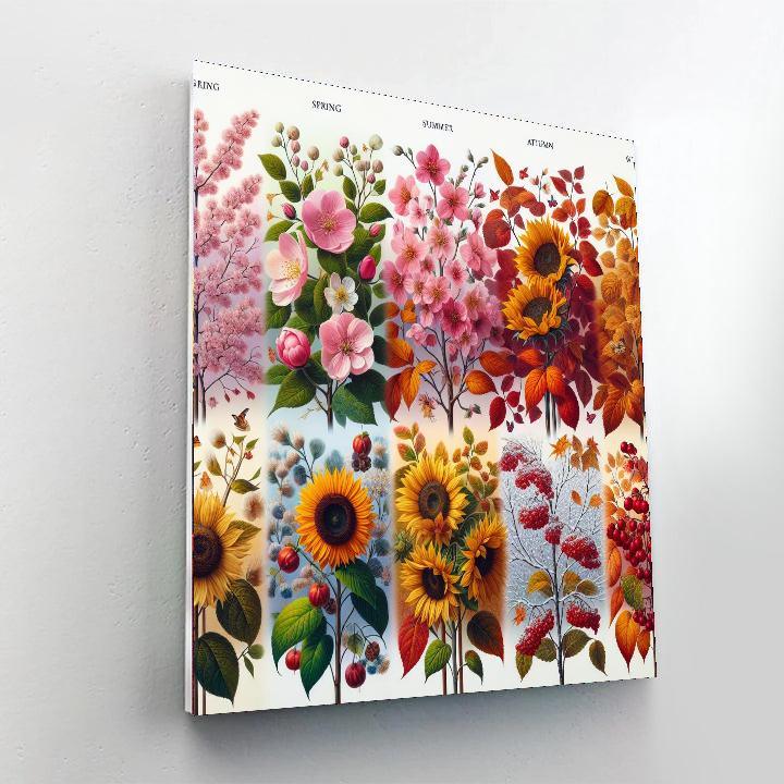 Seasonal Blossoms DIY Paint By Numbers