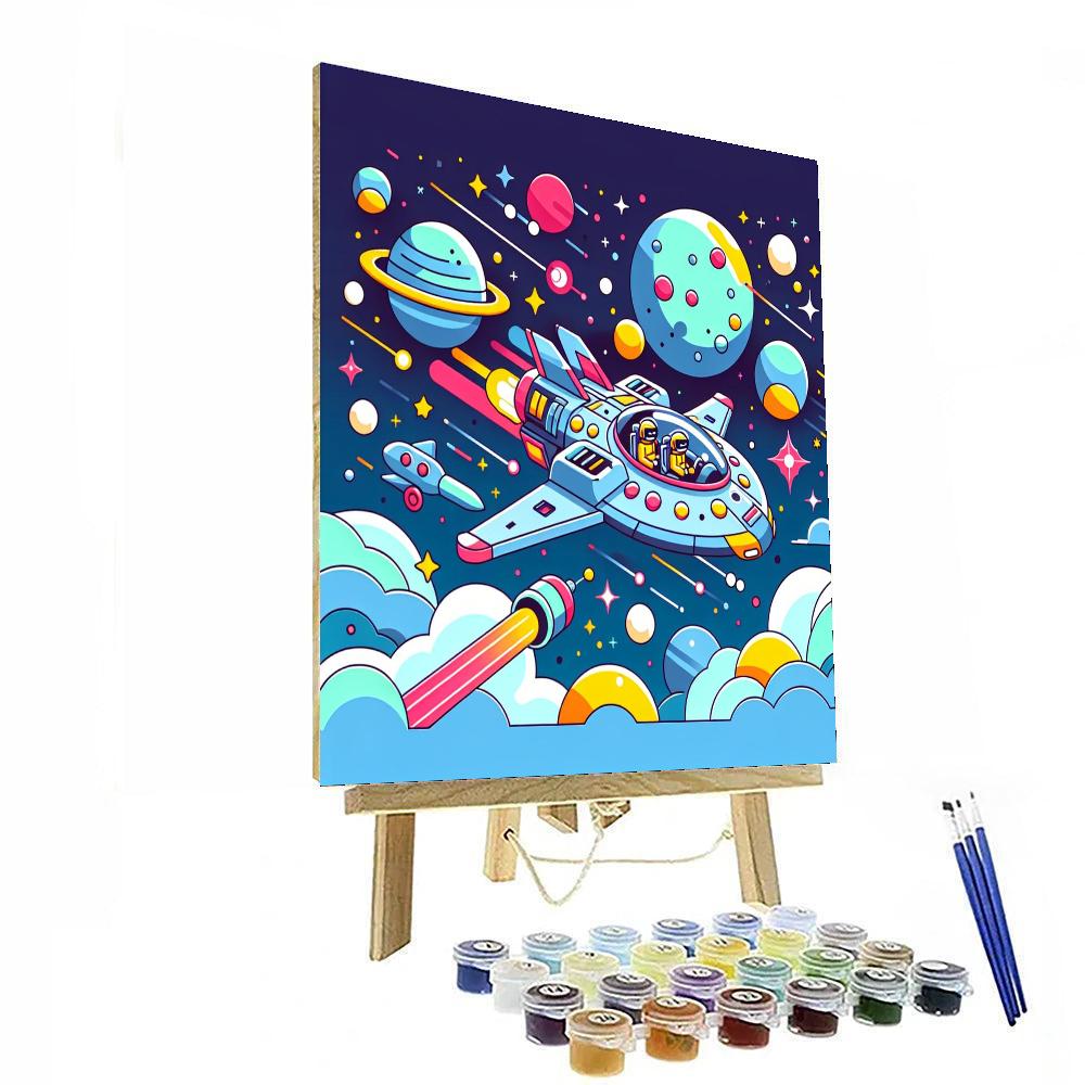 Cosmic Starship Voyage DIY Paint By Numbers