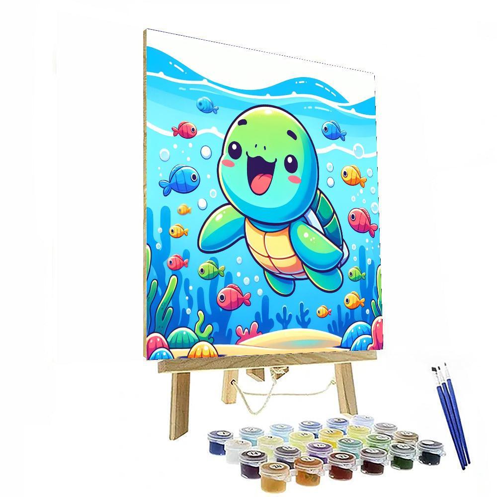 Cheery Turtle Number Painting