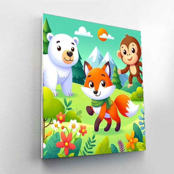 Curious Animal Explorers Painting Number Kit